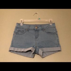 Cuffed Light Blue Jean Shorts - Sexy/Stretchy
